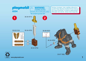 Manual Playmobil set 6694 Super 4 Black colossus