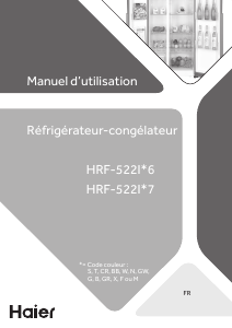 Mode d’emploi Haier HRF-522IB6 Réfrigérateur combiné