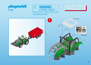 Bedienungsanleitung Playmobil set 6130 Farm Grosser Traktor mit Anhänger
