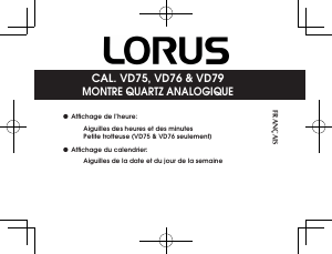 Mode d’emploi Lorus RP508AX9 Women Montre