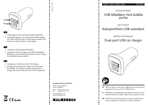 Bruksanvisning Malmbergs C0046 Billaddare