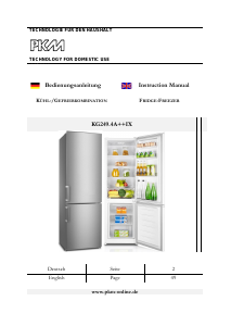 Bedienungsanleitung PKM KG249EIX-M Kühl-gefrierkombination