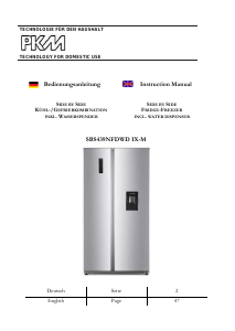Manual PKM SBS439 NFDWD IX-M Fridge-Freezer