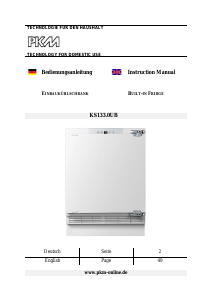 Bedienungsanleitung PKM KS133.0 UB Kühlschrank