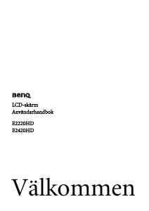 Bruksanvisning BenQ E2420HD LCD skärm