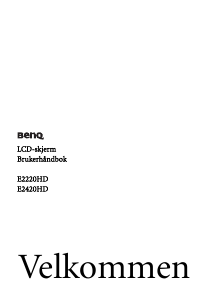 Bruksanvisning BenQ E2420HD LCD-skjerm