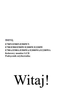 Instrukcja BenQ E900WA Monitor LCD