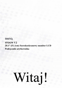 Instrukcja BenQ FP202W V2 Monitor LCD