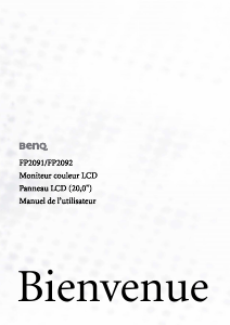 Mode d’emploi BenQ FP2092 Moniteur LCD