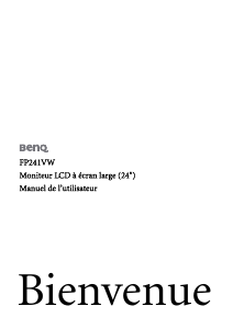 Mode d’emploi BenQ FP241VW Moniteur LCD