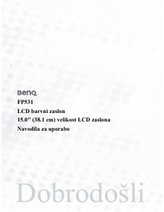 Priročnik BenQ FP531 LCD-zaslon