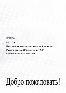Руководство BenQ FP71G X ЖК монитор
