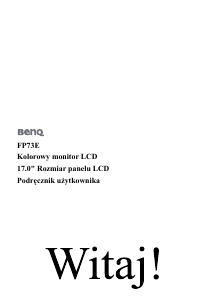 Instrukcja BenQ FP73E Monitor LCD