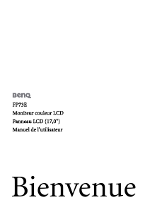 Mode d’emploi BenQ FP73E Moniteur LCD