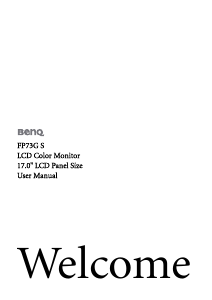 Manual BenQ FP73G S LCD Monitor