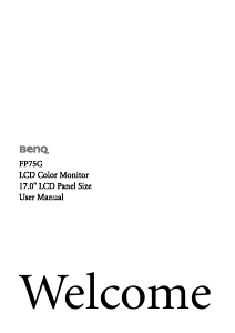 Manual BenQ FP75G LCD Monitor