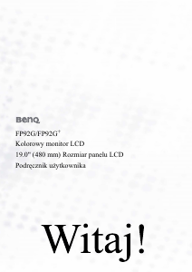 Instrukcja BenQ FP92G+ Monitor LCD