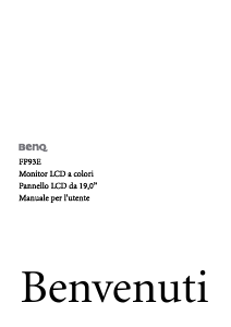 Manuale BenQ FP93E Monitor LCD