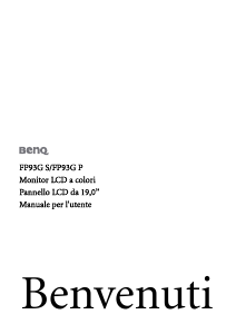 Manuale BenQ FP93G S Monitor LCD