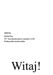 Instrukcja BenQ FP93GWA Monitor LCD