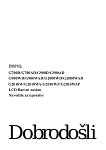 Priročnik BenQ G2010WP LCD-zaslon