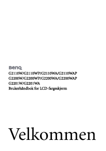 Bruksanvisning BenQ G2110WA LCD-skjerm