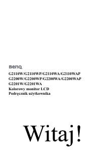 Instrukcja BenQ G2110WA Monitor LCD