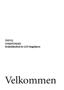 Bruksanvisning BenQ G702AD LCD-skjerm