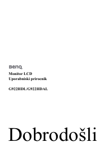 Priročnik BenQ G922HDL LCD-zaslon