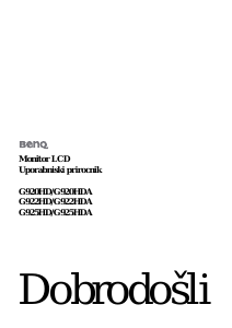 Priročnik BenQ G925HDA LCD-zaslon