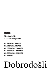 Priročnik BenQ GL2030M LCD-zaslon