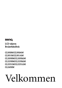 Bruksanvisning BenQ GL2030M LCD-skjerm