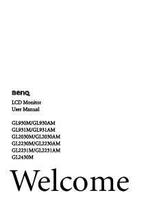 Manual BenQ GL2030M LCD Monitor