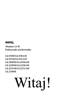 Instrukcja BenQ GL2030M Monitor LCD