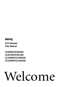 Manual BenQ GL941M LCD Monitor