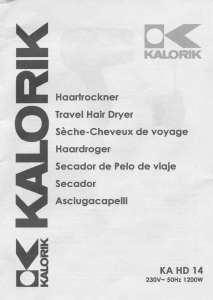 Handleiding Kalorik KA HD 14 Haardroger