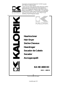 Manual Kalorik KA HD 4000 DC Secador de cabelo