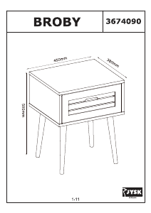 Manual JYSK Broby Mesa de cabeceira