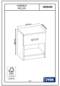 Hướng dẫn sử dụng JYSK Kabdrup Bàn đầu giường