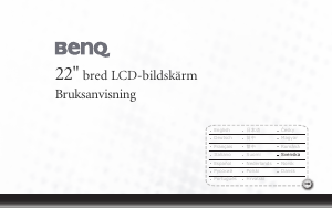 Bruksanvisning BenQ T221WA LCD skärm