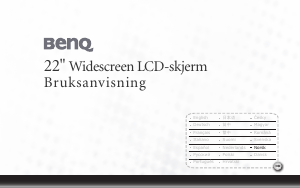 Bruksanvisning BenQ T221WA LCD-skjerm