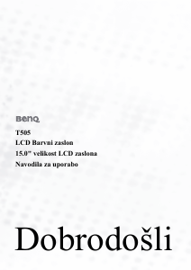 Priročnik BenQ T505 LCD-zaslon