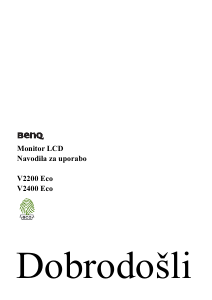 Priročnik BenQ V2400 Eco LCD-zaslon