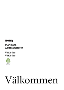 Bruksanvisning BenQ V2400 Eco LCD skärm