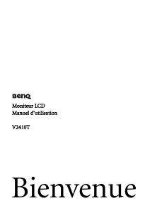 Mode d’emploi BenQ V2410T Moniteur LCD