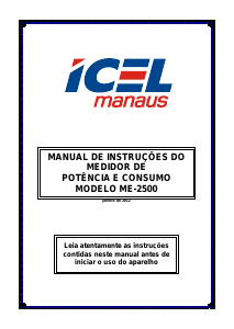 Manual ICEL ME-2500 Medidor de energia