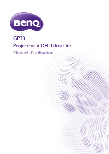 Mode d’emploi BenQ GP30 Projecteur