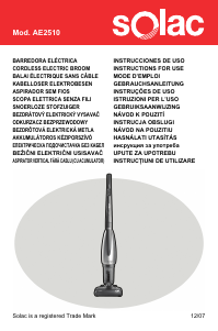 Manual Solac AE2510 Minuetto Eco Aspirator