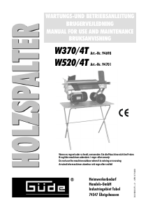 Bedienungsanleitung Güde W370/4T Holzspalter