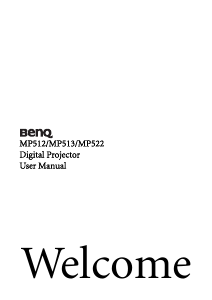 Manual BenQ MP513 Projector